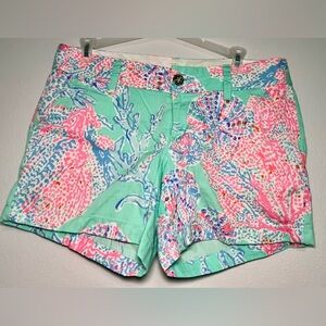 Lilly Pulitzer Callahan Chino Shorts 5” Inseam Minty Fresh Fansea Sz 6